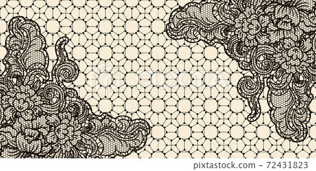 Lace card horizontal. Sample invitation template design. 72431823