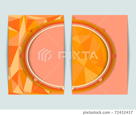 Template flyer design background. Abstract Brochure. For presentation, magazine cover, business, mockup, education, rept. A4 size. Bright orange colors. 72432437