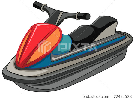 Jet  ski or jet boat in cartoon style isolated on white background 72433528
