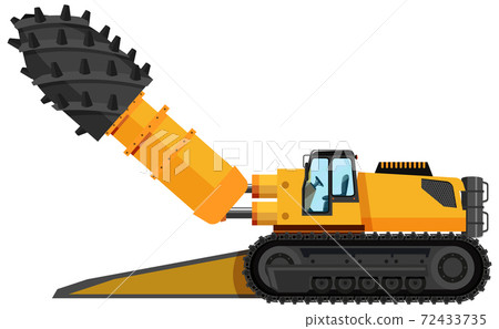 Coal mining roadheader isolated 72433735