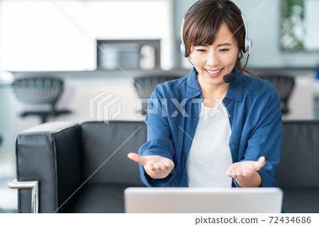 婦女生活遠程辦公遠程工作生活方式 72434686