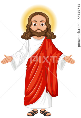 Jesus preaching in standing position character 72435743