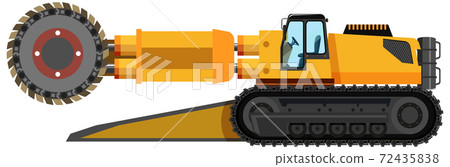 Coal mining roadheader isolated 72435838