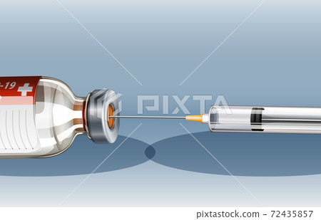 Medical syringe with needle for covid-19 or coronavirus poster o Medical syringe with needle for covid-19 or coronavirus poster o 72435857