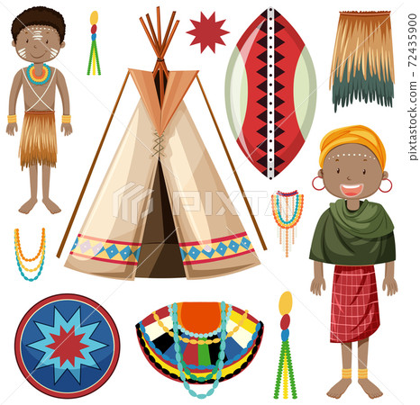 Ethnic people of African tribes in traditional 72435900