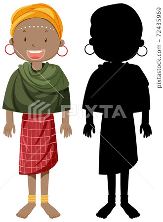 Set of people of African tribes character with its 72435969