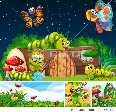 Set of different insects living in the garden Set of different insects living in the garden 72436058