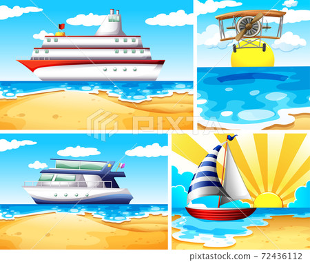 Set of summer beach background Set of summer beach background 72436112