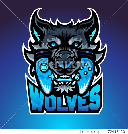 The wolf bite joypad, Mascot logo, Vector illustraion. 72438430
