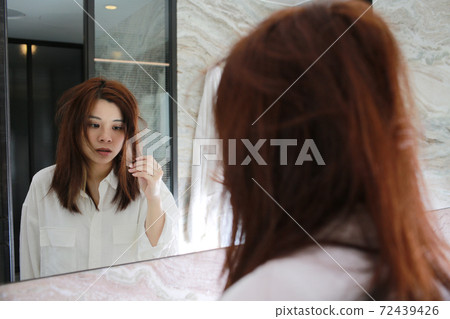 brush the teeth, woman at the home 72439426