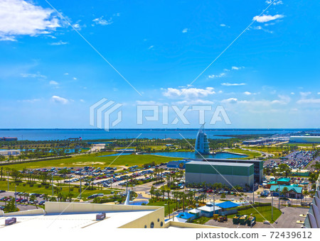 Cape Canaveral, USA. The arial view of port Canaveral from cruise ship 72439612