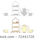 Afternoon tea set silhouette illustration 72441726