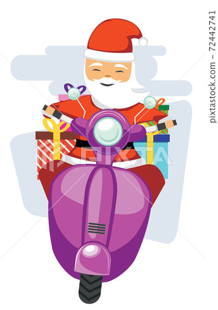Santa on scooter 72442741
