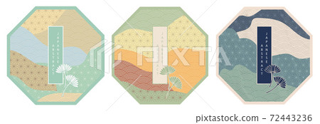 Oriental Japanese style abstract pattern background design geometry wave move polygon banner Oriental Japanese style abstract pattern background design geometry wave move polygon banner 72443236