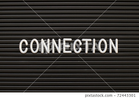 Black color felt letter board with white alphabet in word connection background Black color felt letter board with white alphabet in word connection background 72443301