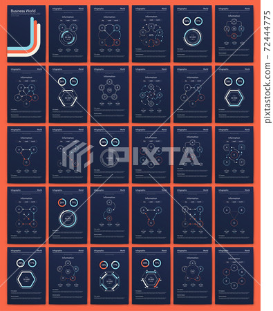 Modern infographic vector elements for business brochures. Use in website, corporate brochure, advertising and marketing.. 72444775