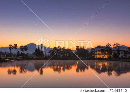 Landscape view of during sunrise with the Mountains. Landscape view of during sunrise with the Mountains. 72445540
