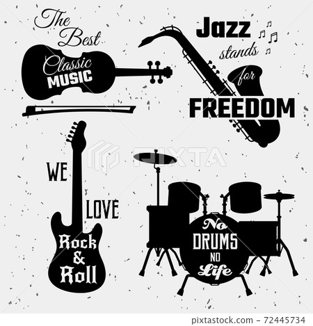 Music Quotes Monochrome Collection 72445734