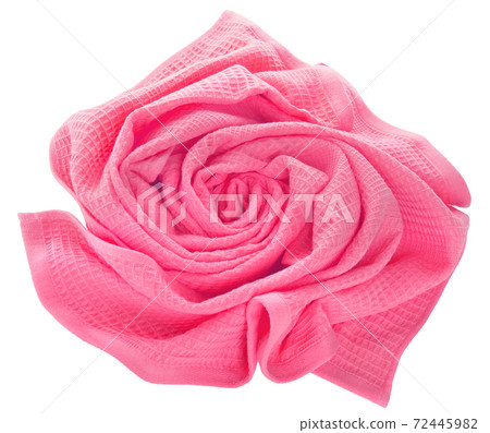 towel in flower shape isolated on white background 72445982