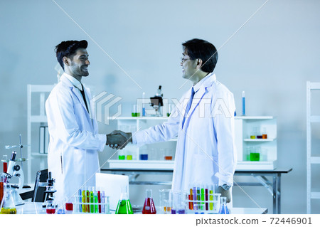 Concept collaboration between Caucasians and Asians scientists. 72446901