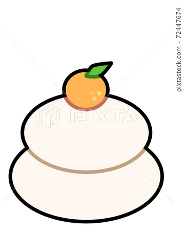 Kagami mochi with oranges on New Year's Day 72447674