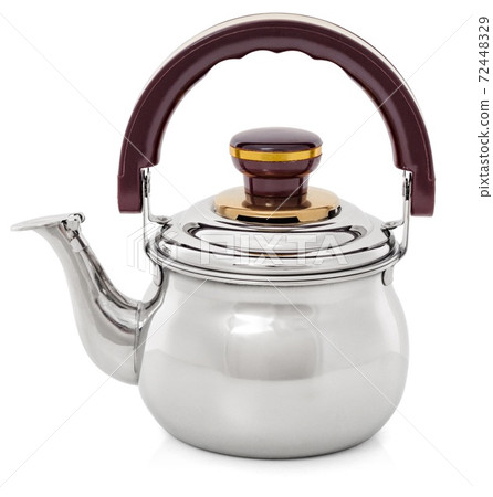 Metallic Teapot isolated on white background 72448329