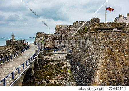 Castle Cornet on Saint Peter Port - capital of Guernsey - British Crown dependency in English Channel 72449124