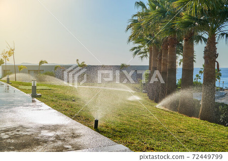 Garden automatic irrigation system. Smarter lawn sprinkler system Garden automatic irrigation system. Smarter lawn sprinkler system 72449799