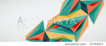 Vector triangle geometric backgrounds. Low poly 3d shape on light backdrop. Vector illustration for covers, banners, flyers and posters and other designs 72449911