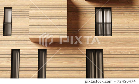 Facade Of A Modern Contemporary Wood Sided Building 72450474