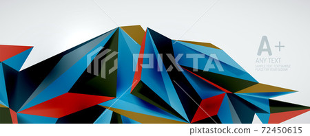 Vector triangle geometric backgrounds. Low poly 3d shape on light backdrop. Vector illustration for covers, banners, flyers and posters and other designs Vector triangle geometric backgrounds. Low poly 3d shape on light backdrop. Vector illustration for covers, banners, flyers and posters and other designs 72450615