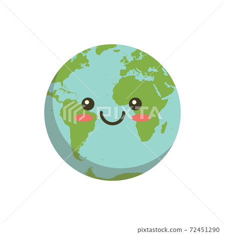 Smiling Earth Logo Icon Cartoon Planet Ball Stock Illustration