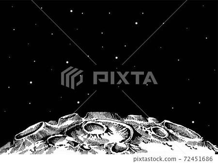 Surface of the Moon. Hand drawn vector... - Stock Illustration ...