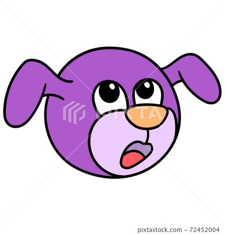 the head of the dog animal is gawking doodle kawaii. doodle icon image 72452004