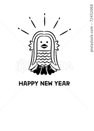 時尚的Amabier新年卡黑白單色肖像 時尚的Amabier新年卡黑白單色肖像 72452068