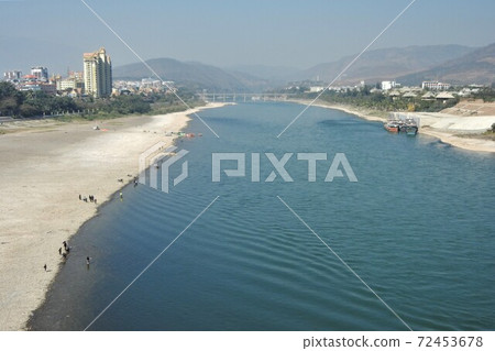 Jinghong City and Mekong River, the central cities of Xishuangbanna, Yunnan Province, China 72453678