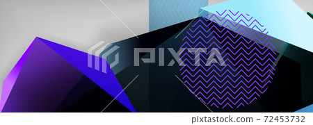 Low poly 3d geometric shapes, minimal abstract background. Vector illustrations for covers, banners, flyers and posters and other 72453732