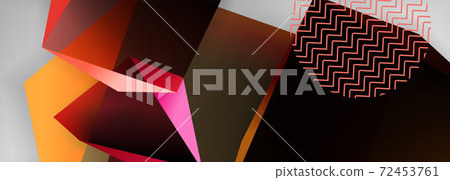 Low poly 3d geometric shapes, minimal abstract background. Vector illustrations for covers, banners, flyers and posters and other 72453761