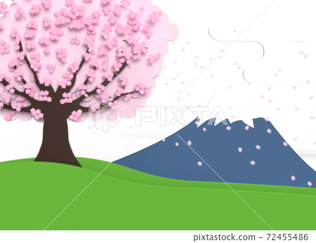 櫻花風吹春葉春祝福富士山：Oku Focus 72455486