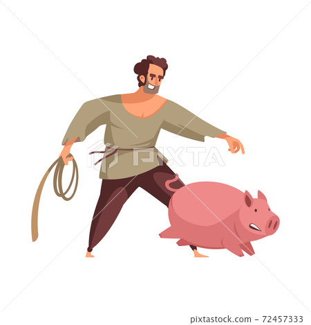 Cartoon Medieval Farmer Illustration Cartoon Medieval Farmer Illustration 72457333