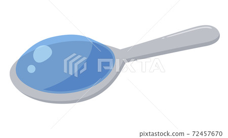 Illustration of thick water on a small spoon 72457670