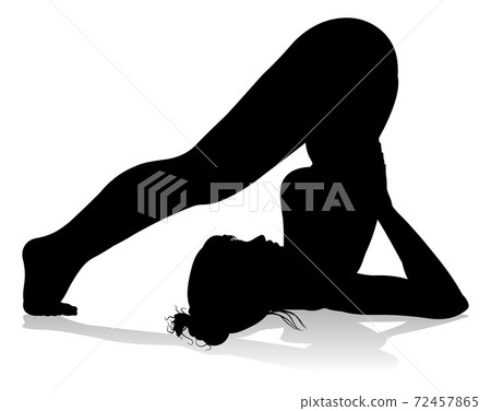 Yoga Pilates Pose Woman Silhouette 72457865
