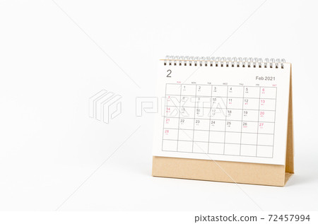 February month, Calendar desk 2021 for organizer to planning and reminder on white background. Business planning appointment meeting concept February month, Calendar desk 2021 for organizer to planning and reminder on white background. Business planning appointment meeting concept 72457994