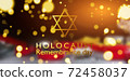International holocaust remembrance day, star of david on dark background 72458037