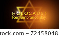 International holocaust remembrance day, star of david on dark background 72458048