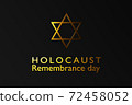International holocaust remembrance day, star of david on dark background 72458052