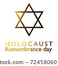 International holocaust remembrance day, star of david on white background, isolate 72458060