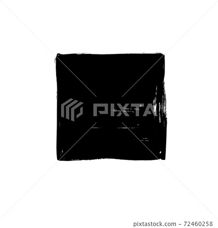 Hand drawn black rough edge vector square box.  72460258