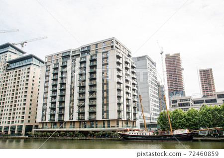 Docklands skyscrapers east of London skyscrapers and tall mast boats Docklands skyscrapers east of London skyscrapers and tall mast boats 72460859