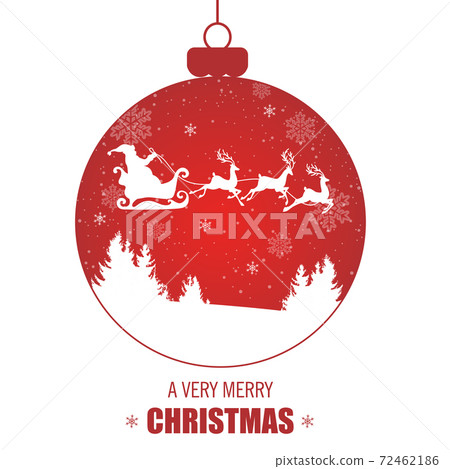 Red Christmas decoration with deer and Santa Red Christmas decoration with deer and Santa 72462186
